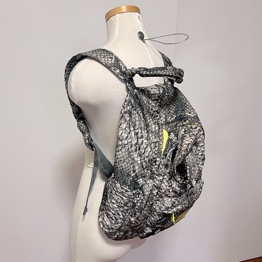 Marc by Marc Jacobs Quilted Nylon Snakeskin Print Backpack Neon Green Hardware💚